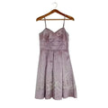 Vintage Oleg Cassini Dusty Rose Pleated Tea Dress Embroidered Women's Size 6