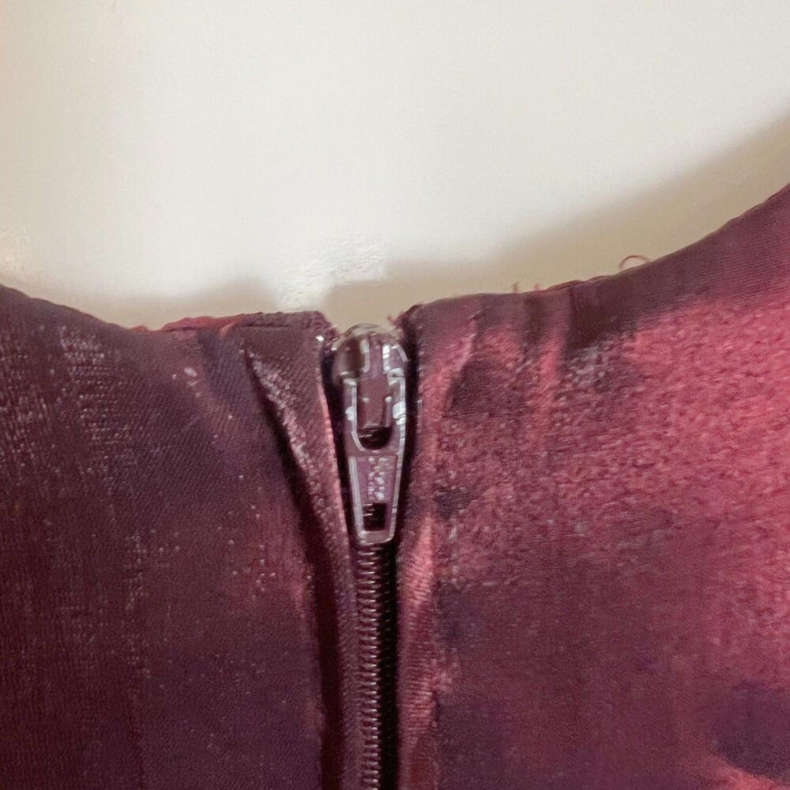 90s Vintage Karen Miller Dark Burgundy Satin Evening Gown Slip Dress Size 12