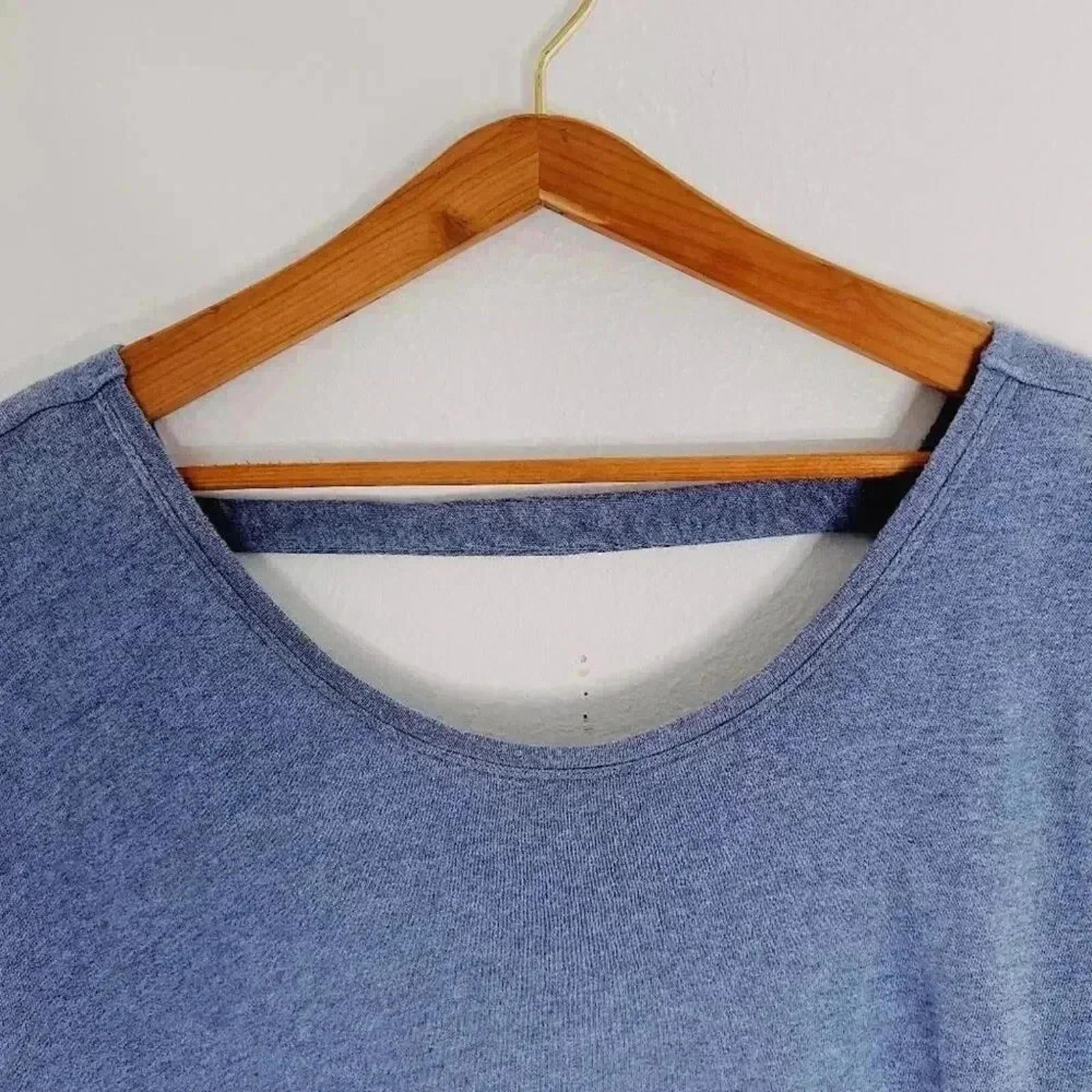 Victoria's Secret VS Blue Terrycloth Relaxed Fit Tee Open Back Loungewear Size L