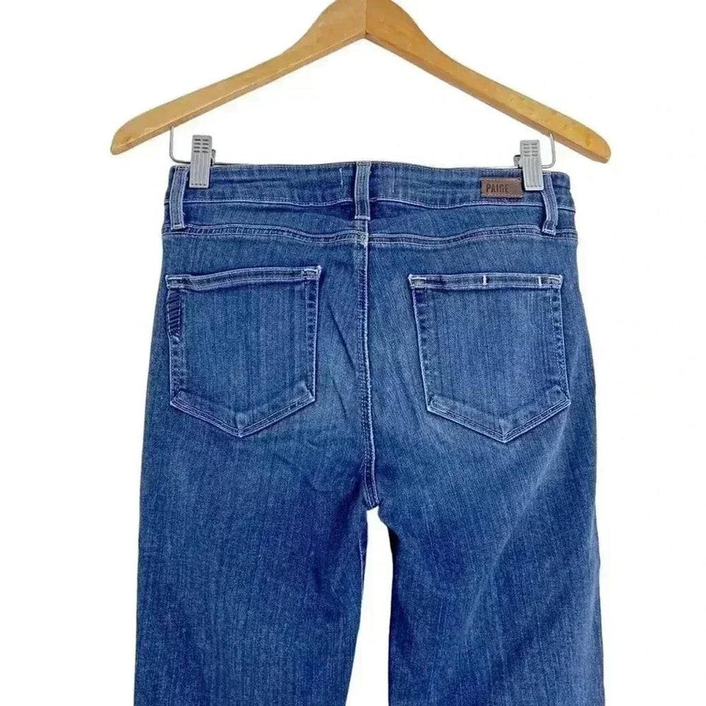 Paige Hoxton Crop Rollup Dark Wash Midrise Skinny Jeans Mid Rise Women's Size 28