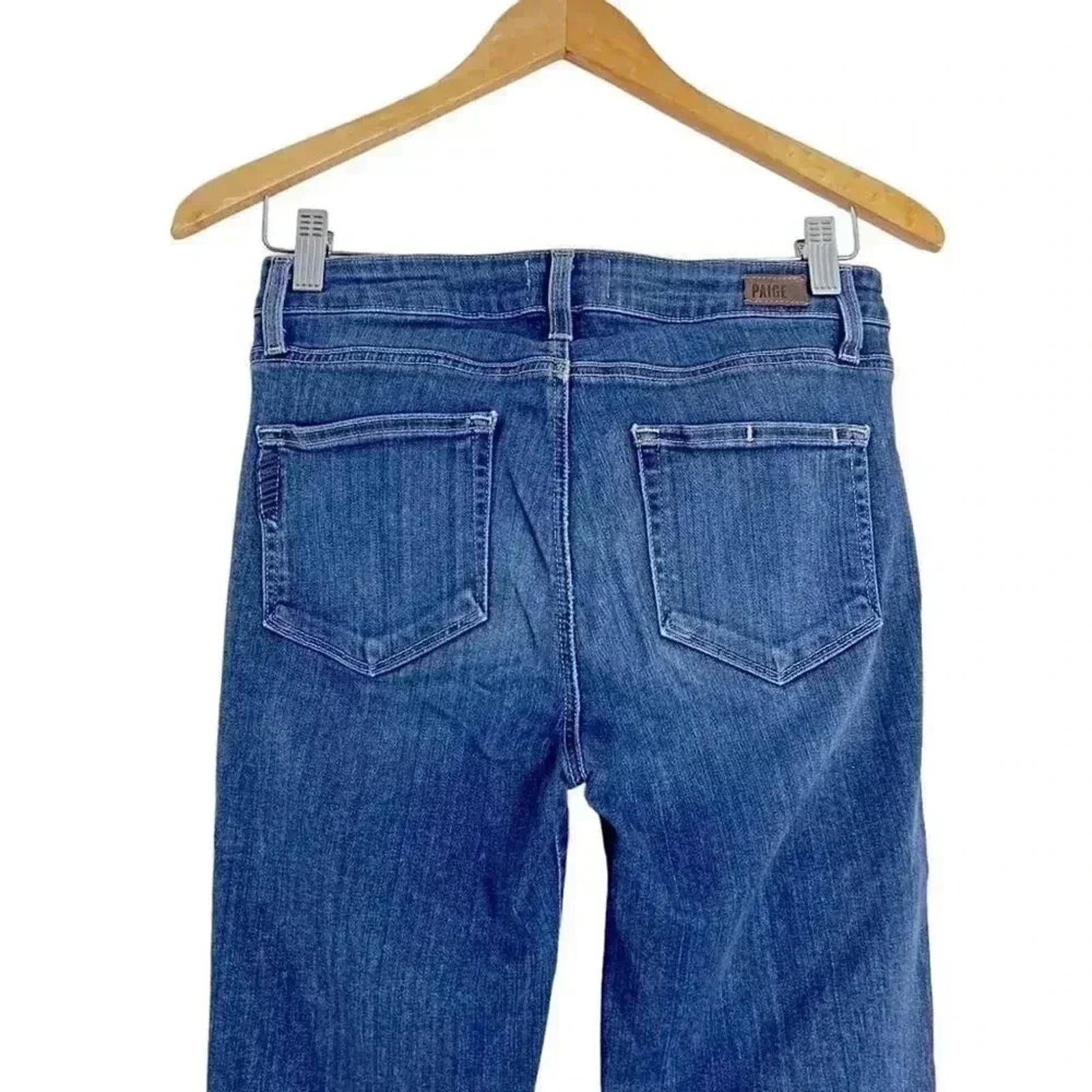 Paige Hoxton Crop Rollup Dark Wash Midrise Skinny Jeans Mid Rise Women's Size 28