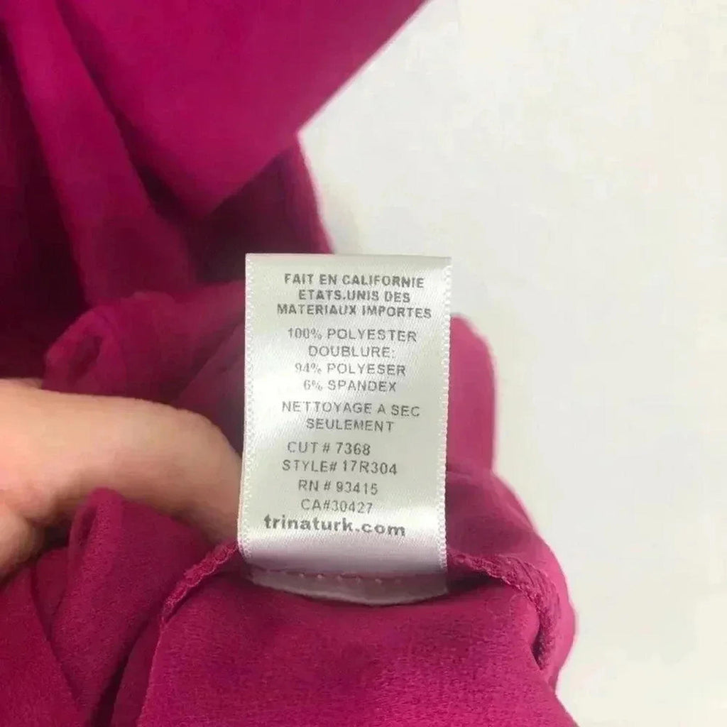 Trina Turk Embellished Keyhole Mini Dress Fuscia Pink Women's Size M