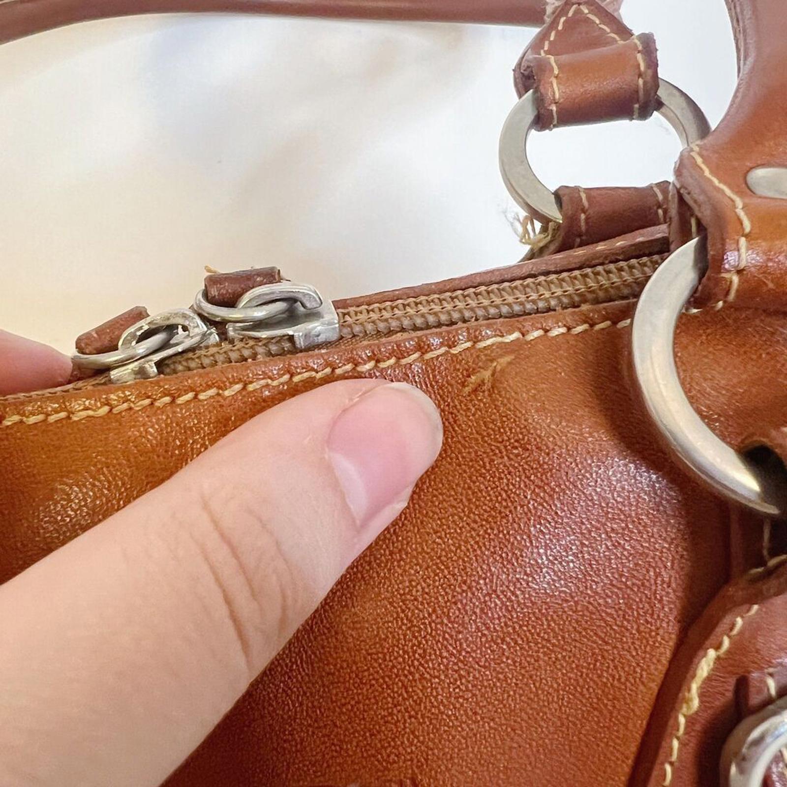 I Medici Firenze Italian Brown Leather Shoulder Bag Double Buckle Purse