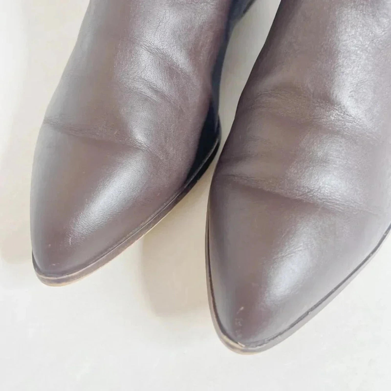 Nine West Brown Leather Faux Suede Knee High Pointed Toe Boots Size 10