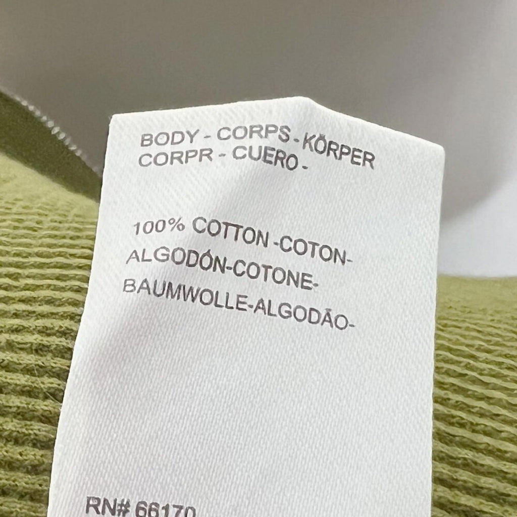 BDG Olive Green Zip Up Heavy Duty Hoodie Waffle Thermal Insulated Size L