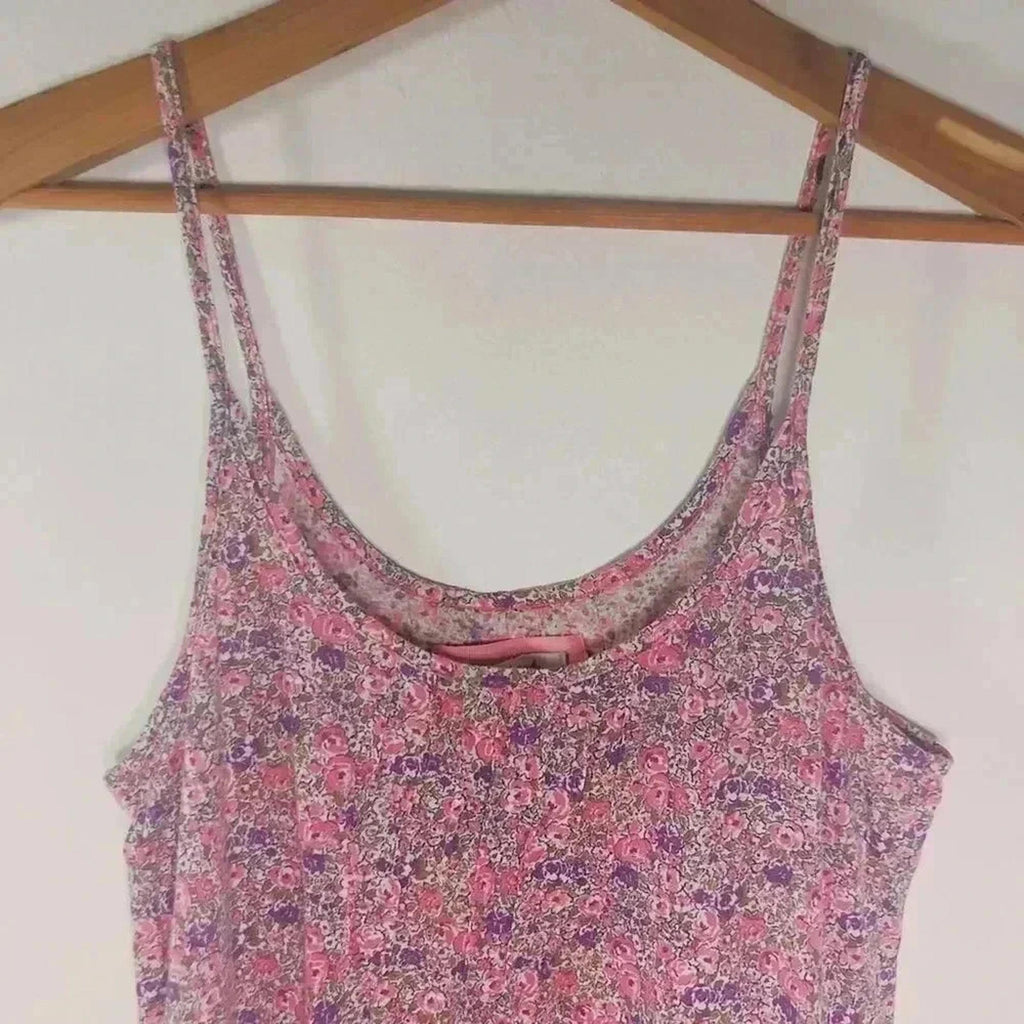 ❤️ 3/$15 Aerie Pink Purple Floral Cami Tank Top Women's Size S