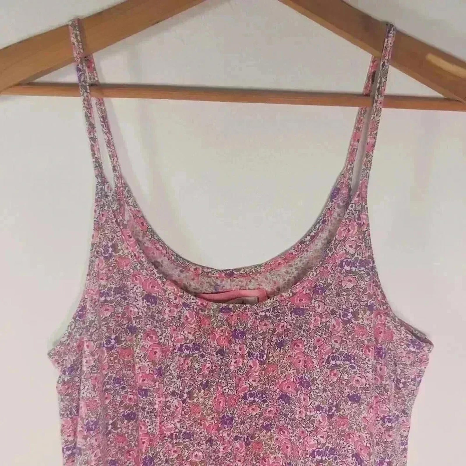 ❤️ 3/$15 Aerie Pink Purple Floral Cami Tank Top Women's Size S