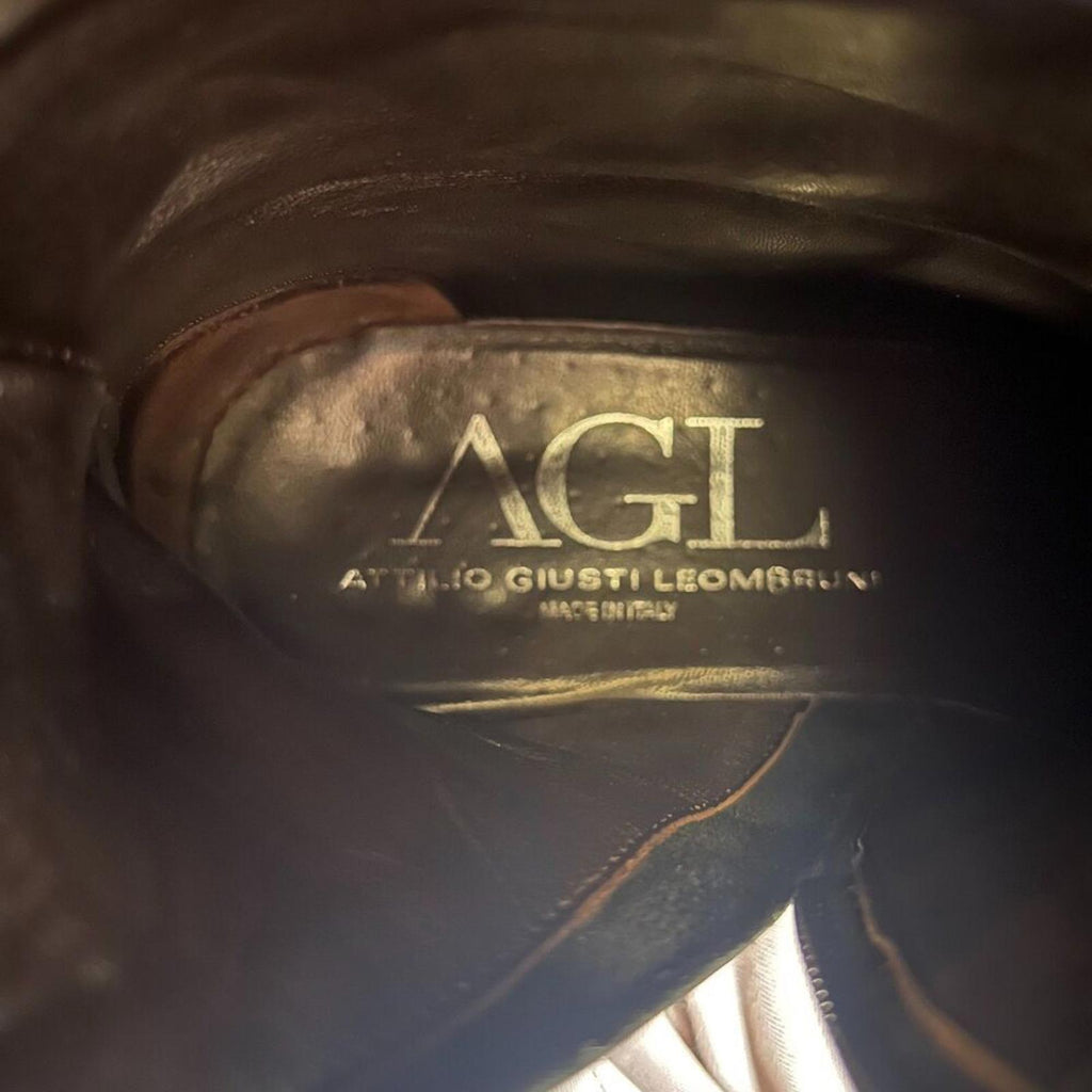 AGL Attilio Giusti Leombruni Black Leather Knee High Riding Boots Size 8.5