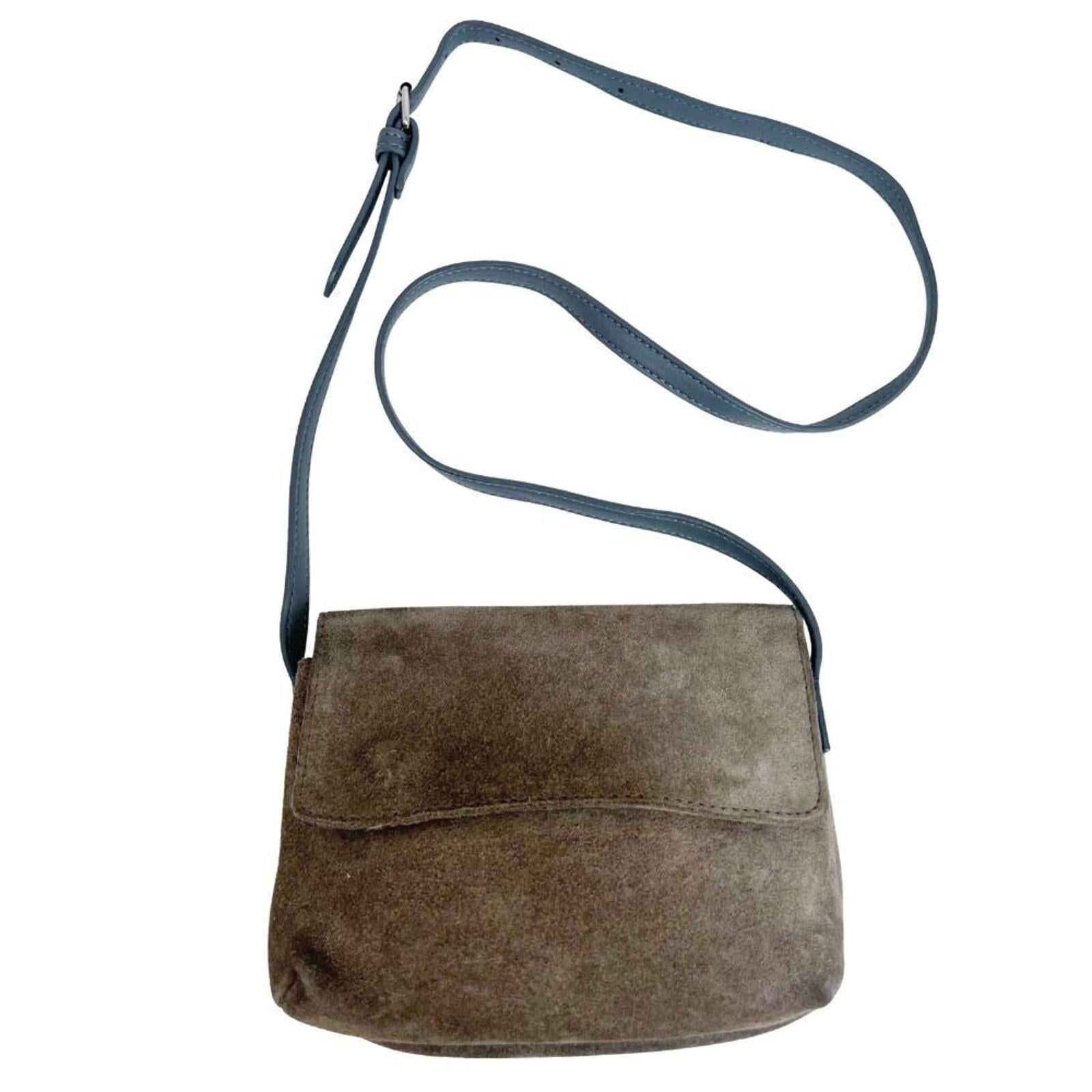 Urban Outfitters UO Grey Suede Crossbody Bag Foldover Purse