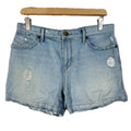 Ann Taylor LOFT Light Wash Distressed Denim Shorts Jean Shorts Size L