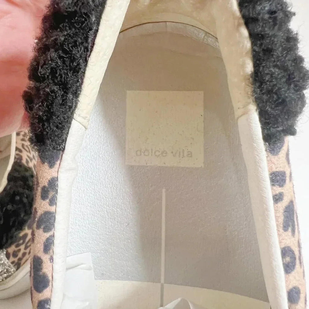 Dolce Vita Zaylor Leopard Microsuede Slip On Sneakers Size 9.5