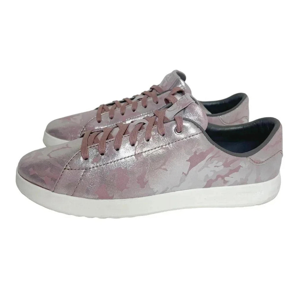 Cole Haan Grandpro Tennis Shoe Pink Metallic Camo Leather Women's Size 10
