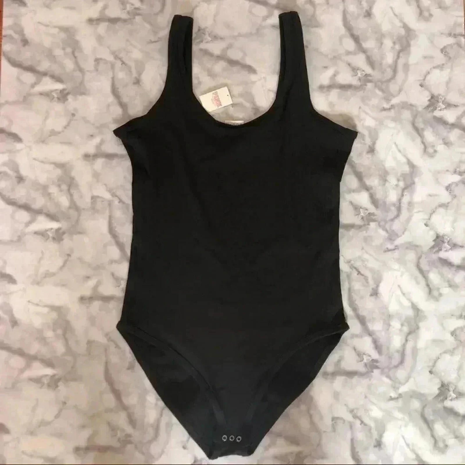 NWT VS PINK Victoria's Secret Black Bodysuit Women's Size S