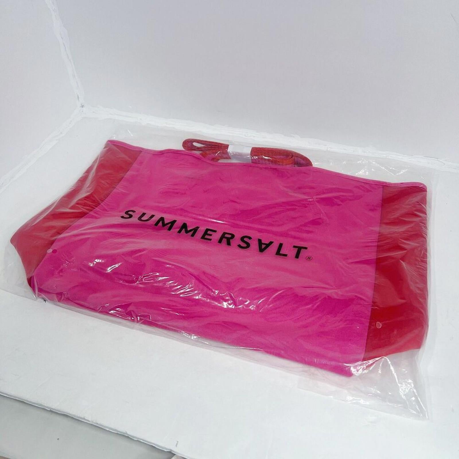 NWT Anthropologie SUMMERSALT Pink and Red Neoprene Summer Beach Tote