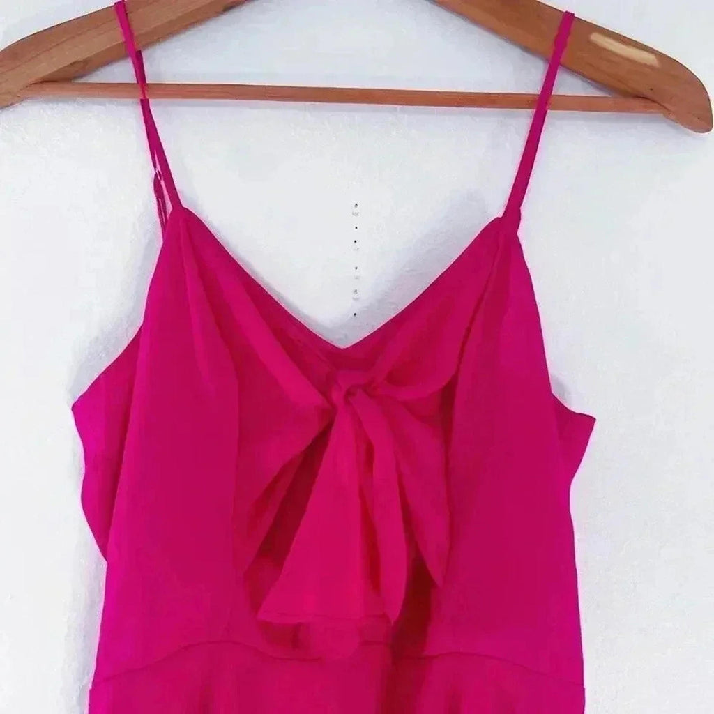 Parker Hot Pink Bow Peplum Tank Top Cami Barbiecore Women's Size S