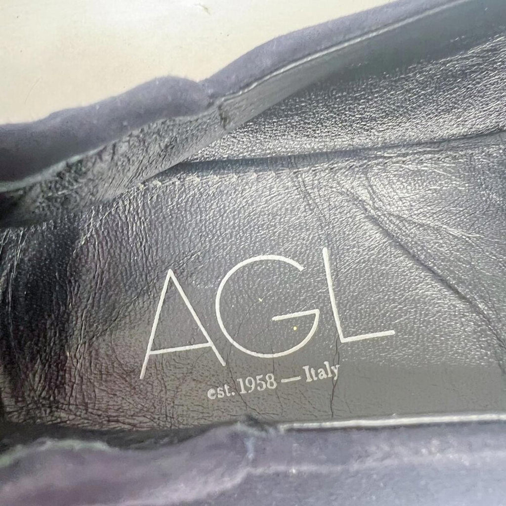 AGL Attilio Giusti Leombruni Studded Blue Suede Loafers Flats Women's Size 12