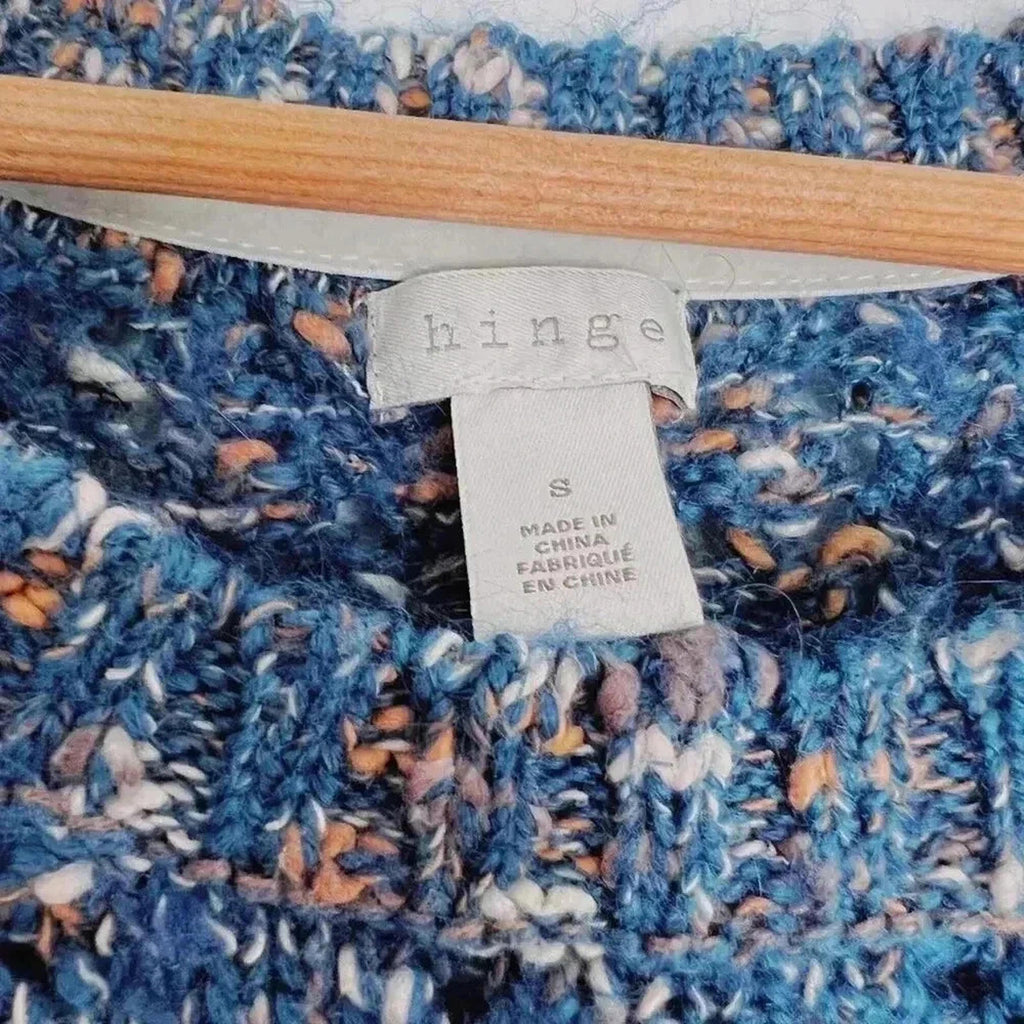 Hinge Teal and Pink Chunky Sweater Knit Women's Size S