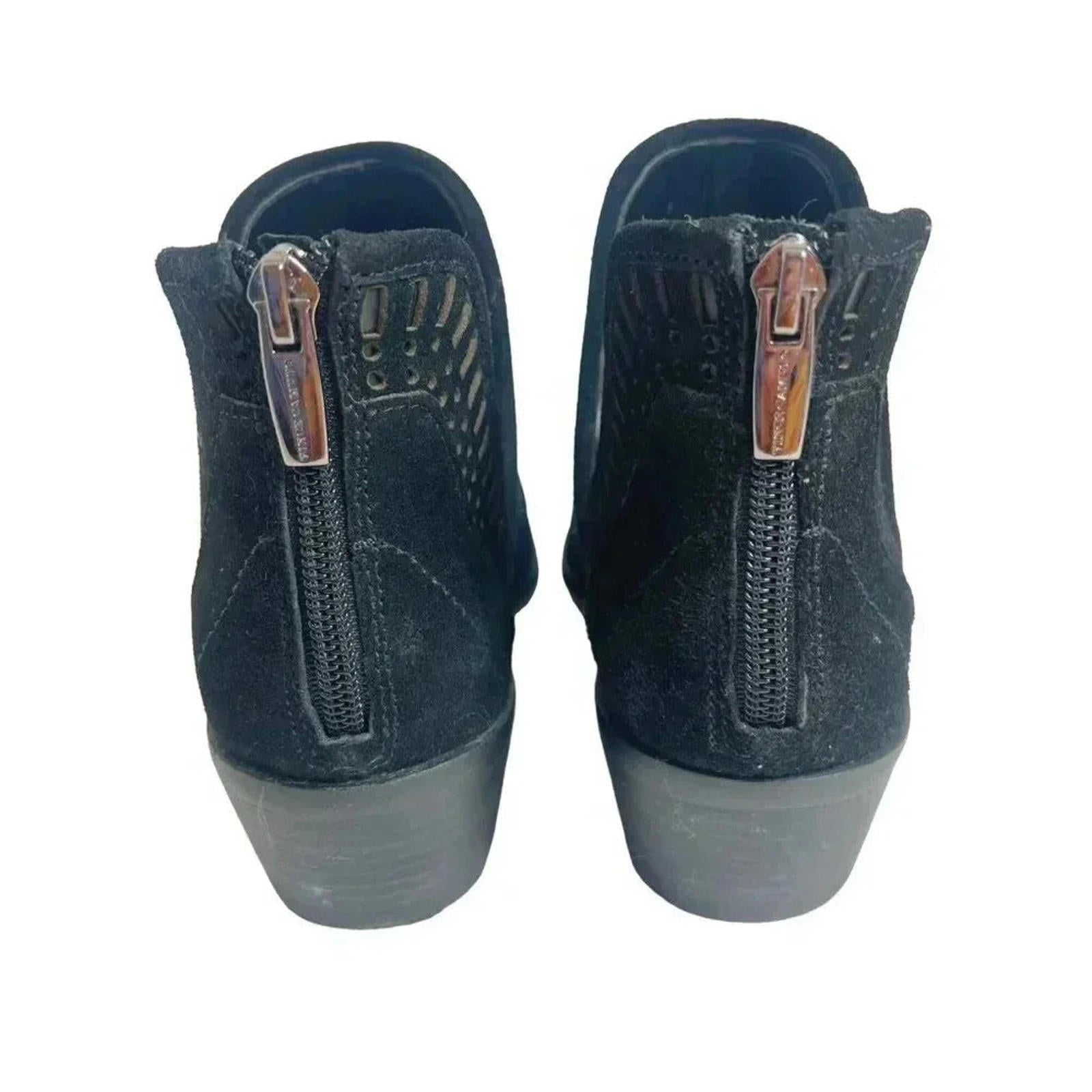 Vince Camuto Philena Black Suede Leather Booties Women's Size 7