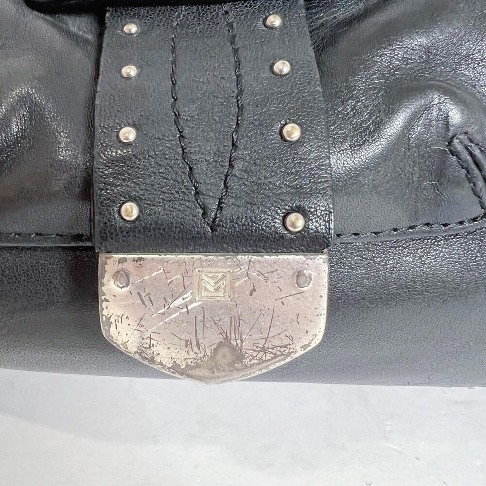 y2k Vintage Michael Kors Astor Black Leather Studded Shoulder Bag Rocker Chic