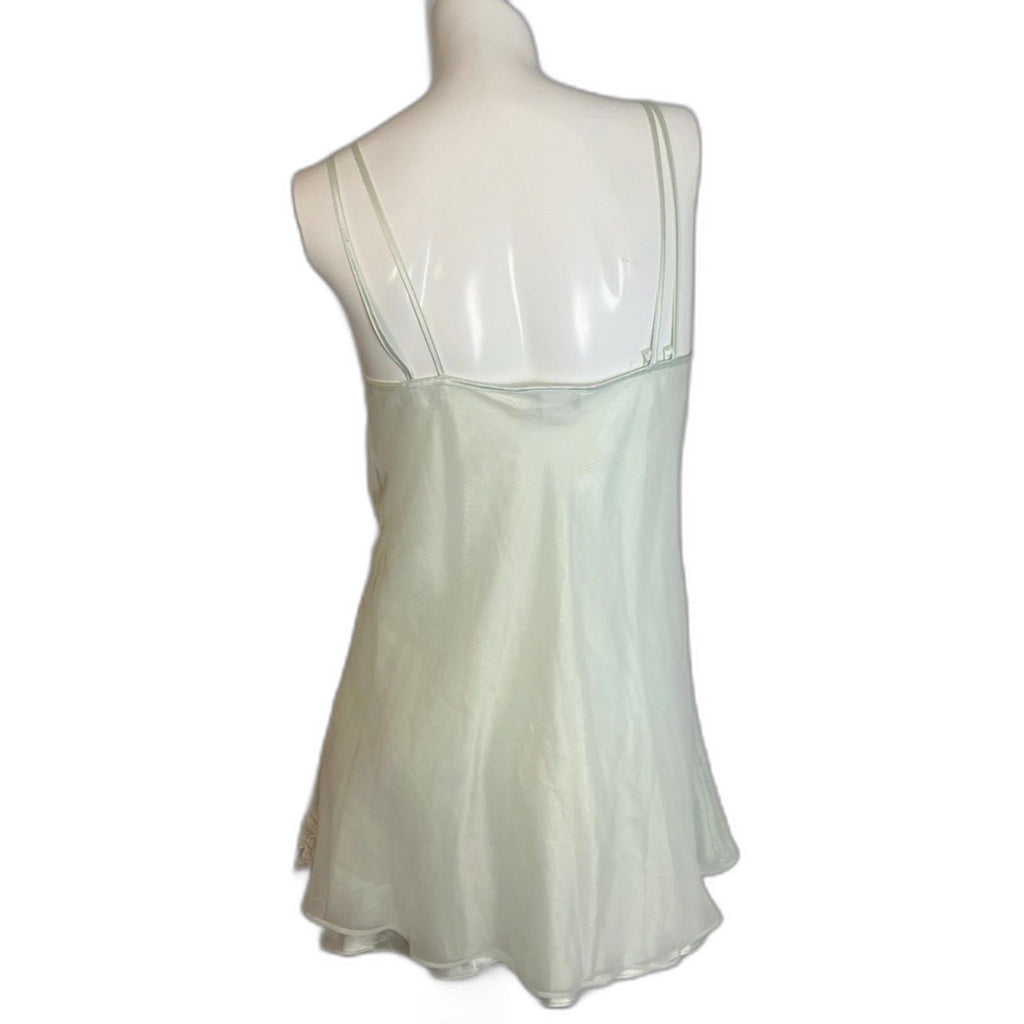 Vintage 80s Alexandra Nicole Light Pastel Green Mint Satin Women's Size S