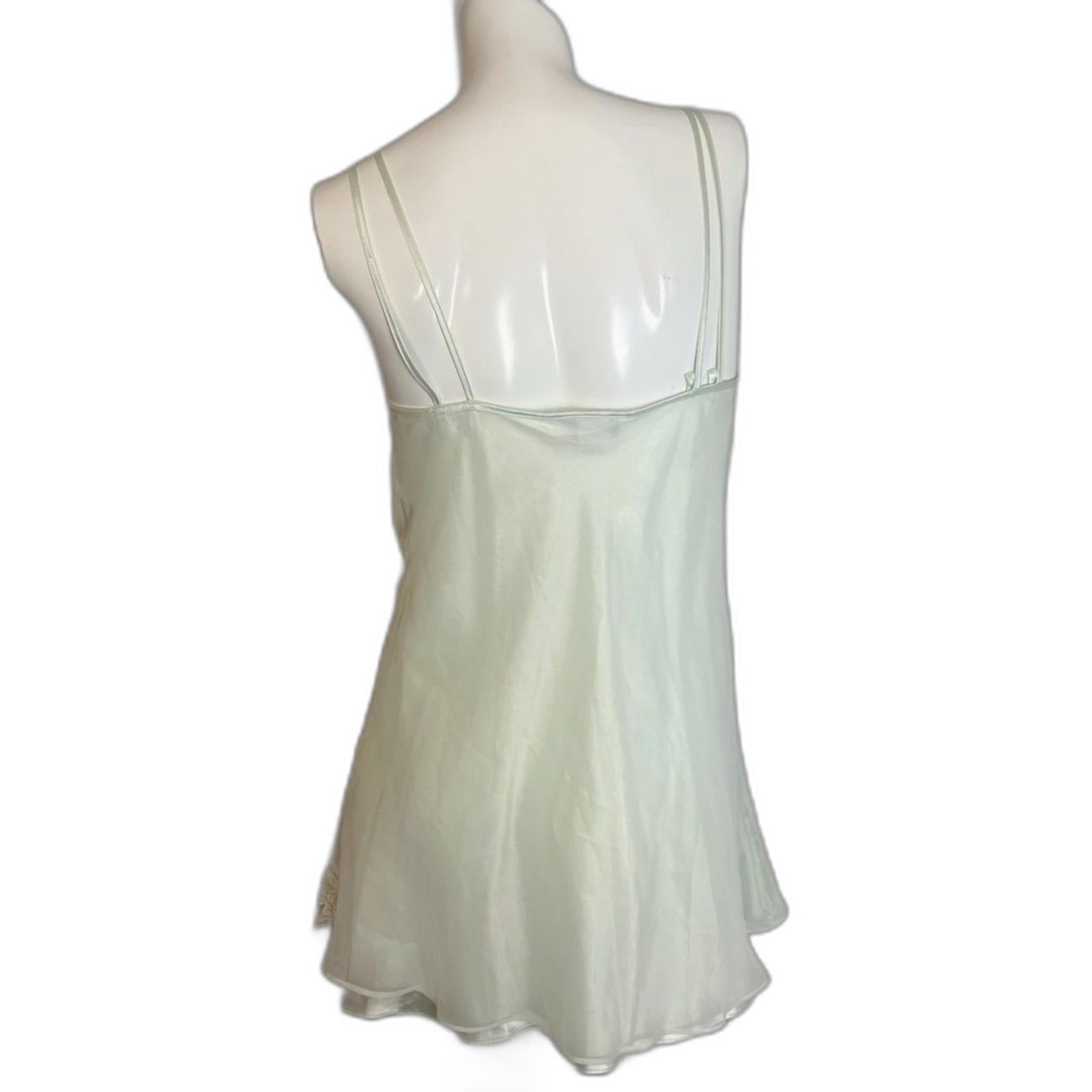 Vintage 80s Alexandra Nicole Light Pastel Green Mint Satin Women's Size S