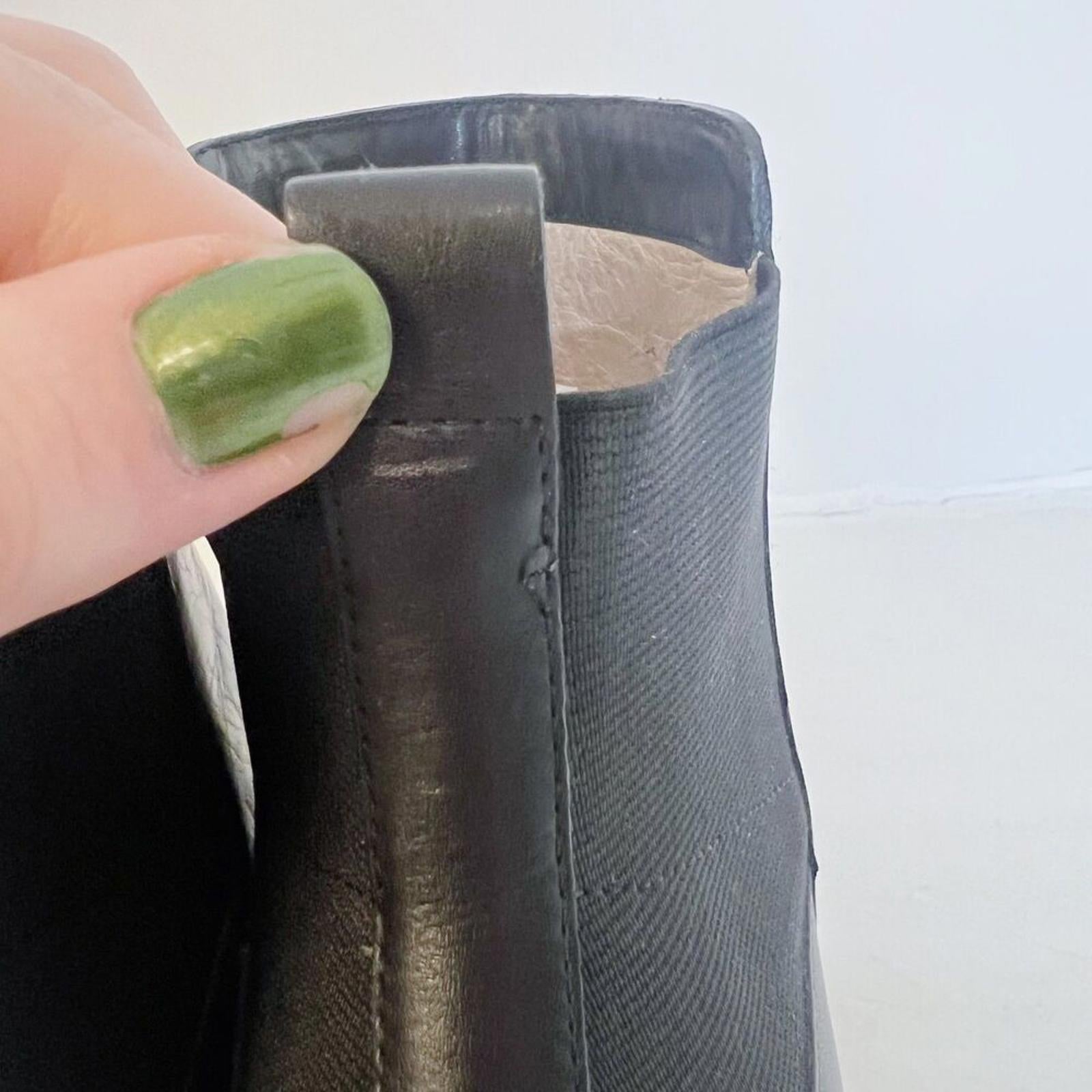 Pour la Victoire Black Leather Ankle Boots Heeled Booties Women's Size 9.5