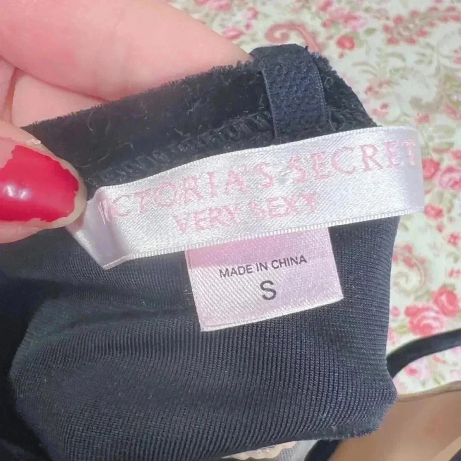 Victoria's Secret Very Sexy Black Velvet Lace Corset Top Size S