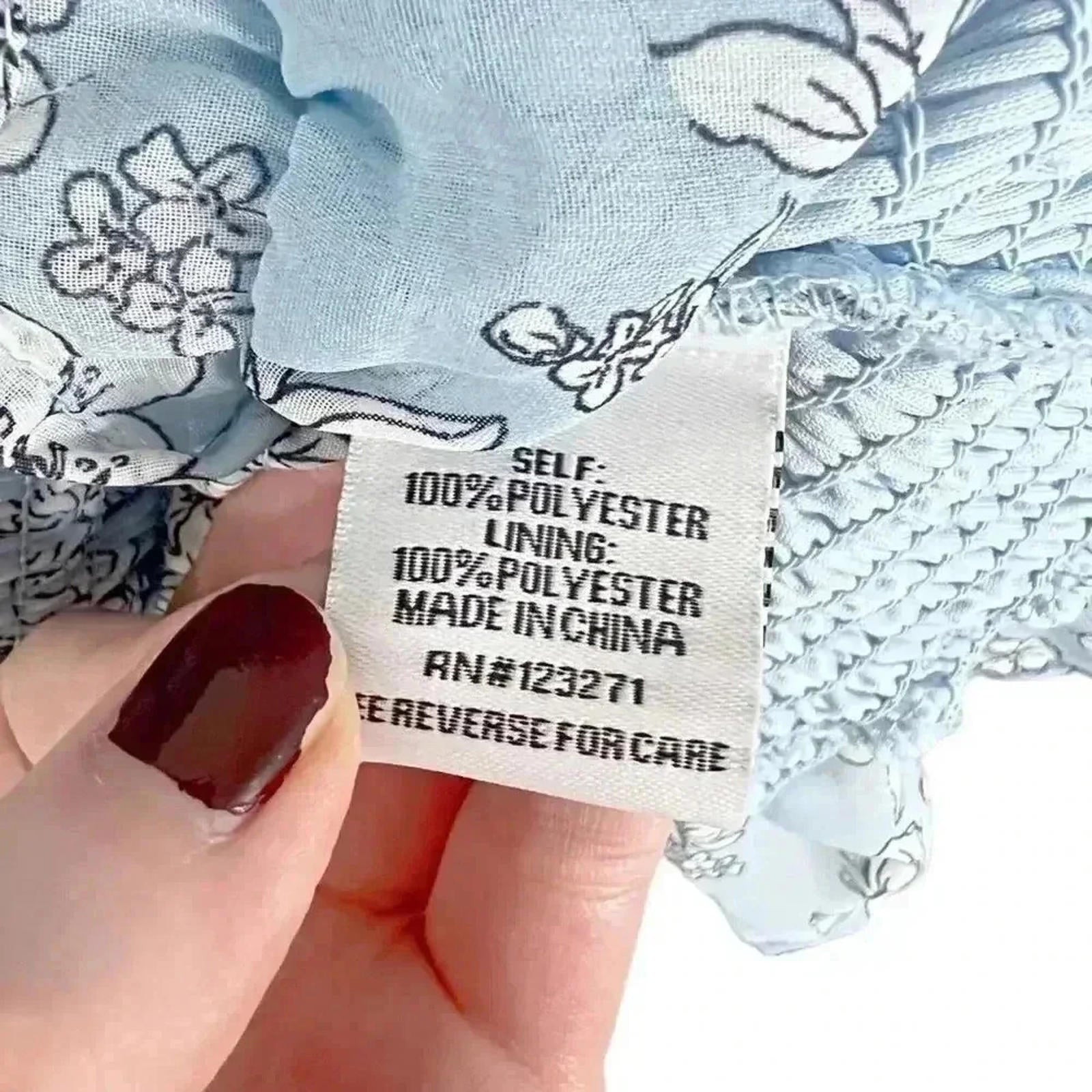 NWOT Vine & Valley Light Blue Smocked Dress Puff Sleeves Cottage Core Size M