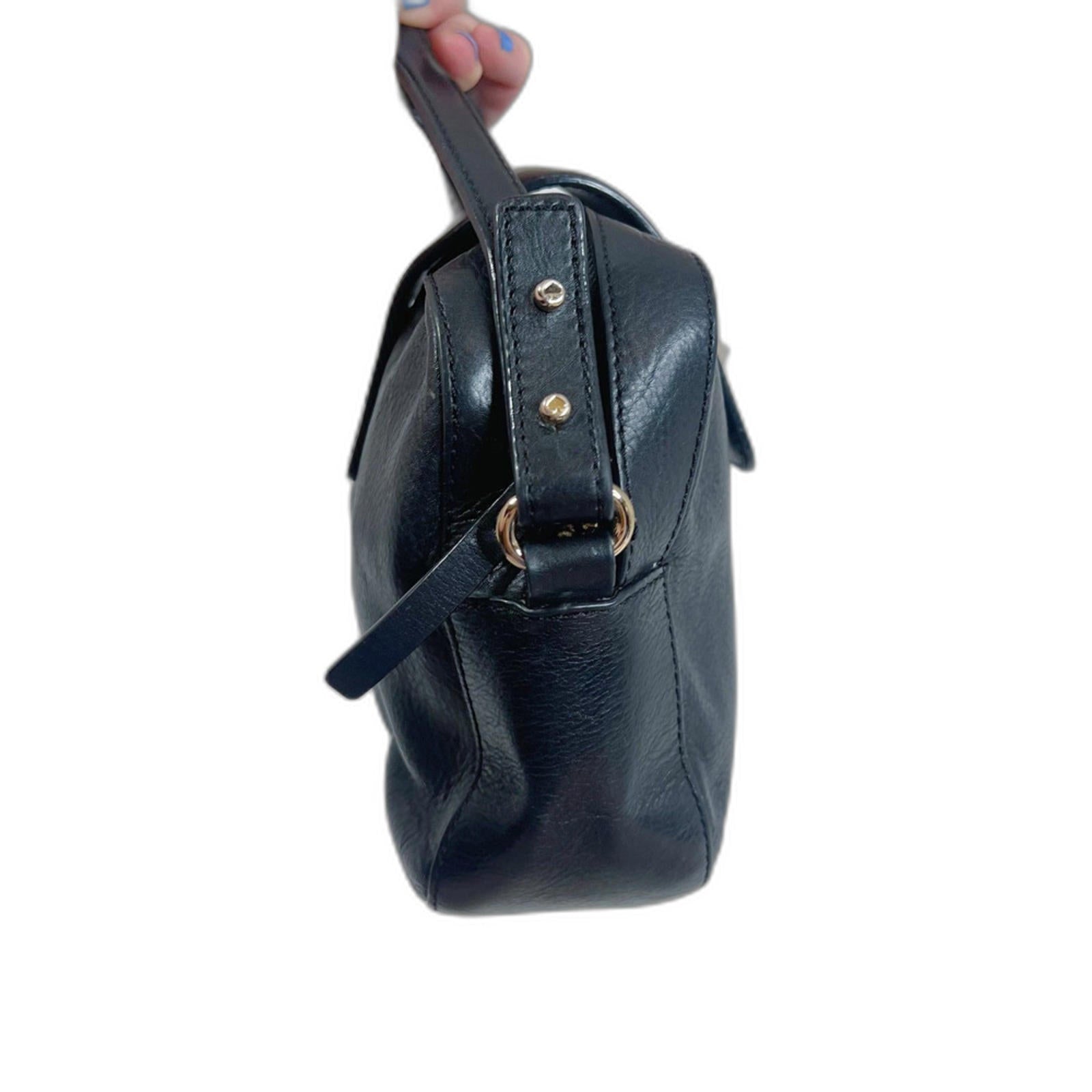 Kate Spade Chrystie Street Isla Bag Black Leather Crossbody Bag Purse