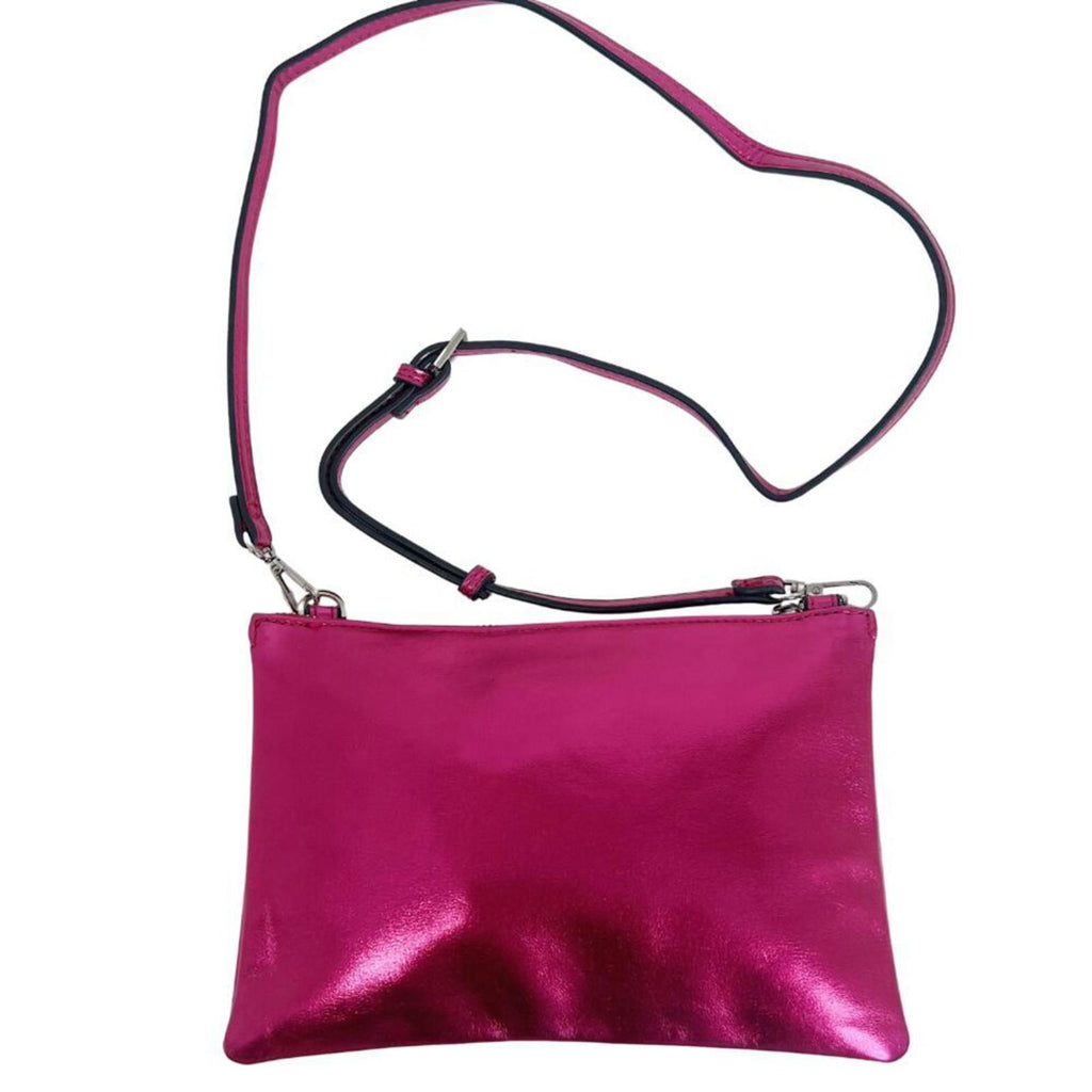 NWOT Forever 21 Pink Metallic Crossbody Faux Leather Shoulder Bag Adjustable