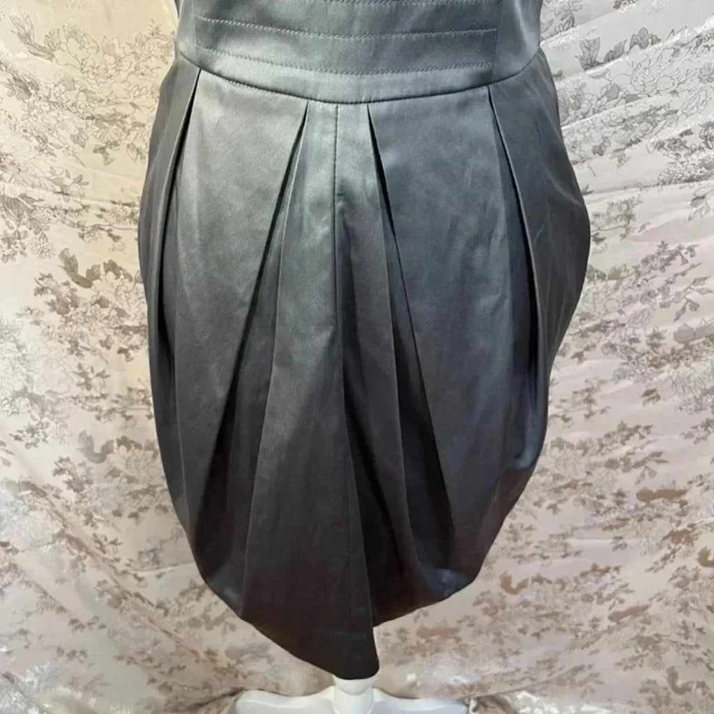 y2k Vintage Gunmetal Strapless Bodice Dress Size M