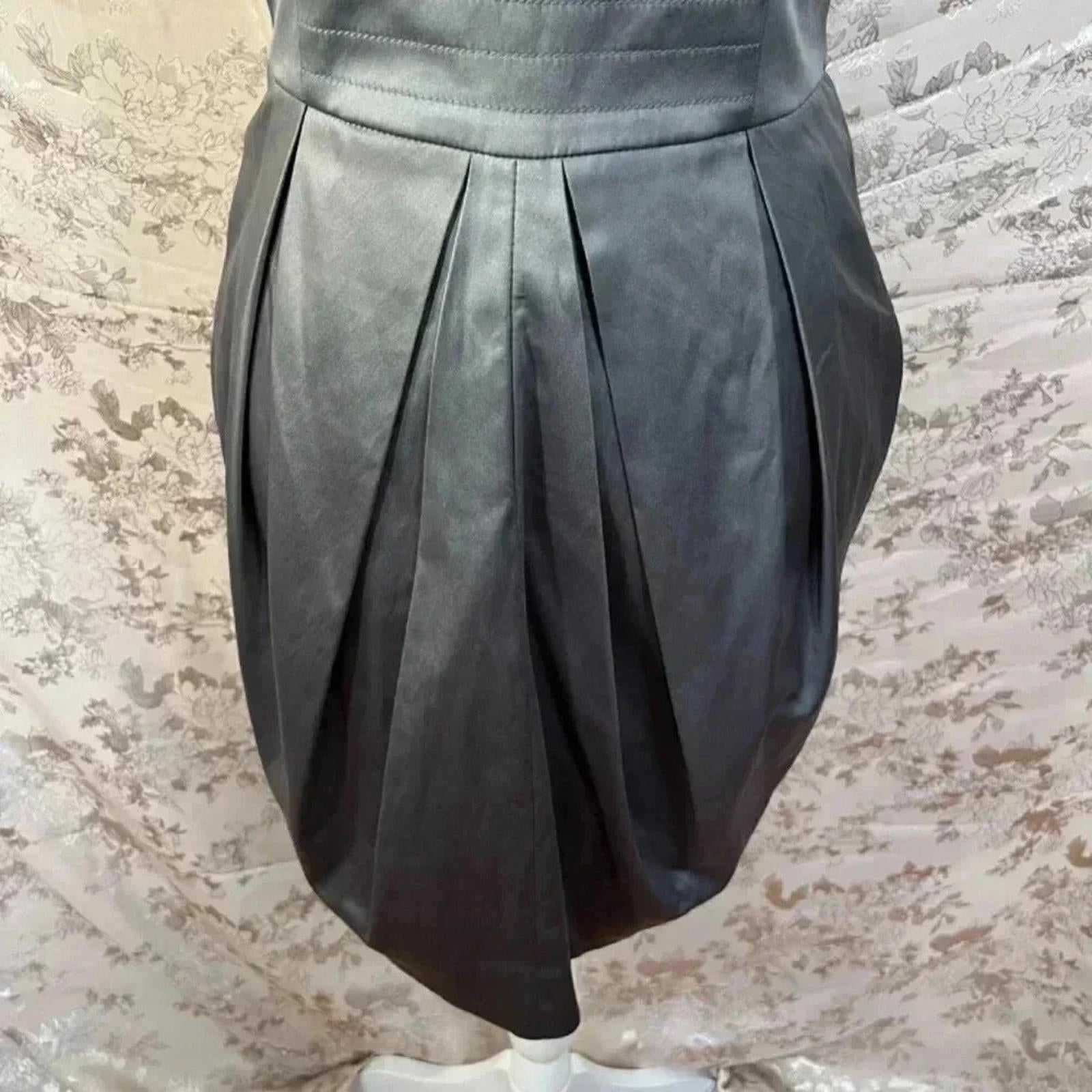 y2k Vintage Gunmetal Strapless Bodice Dress Size M