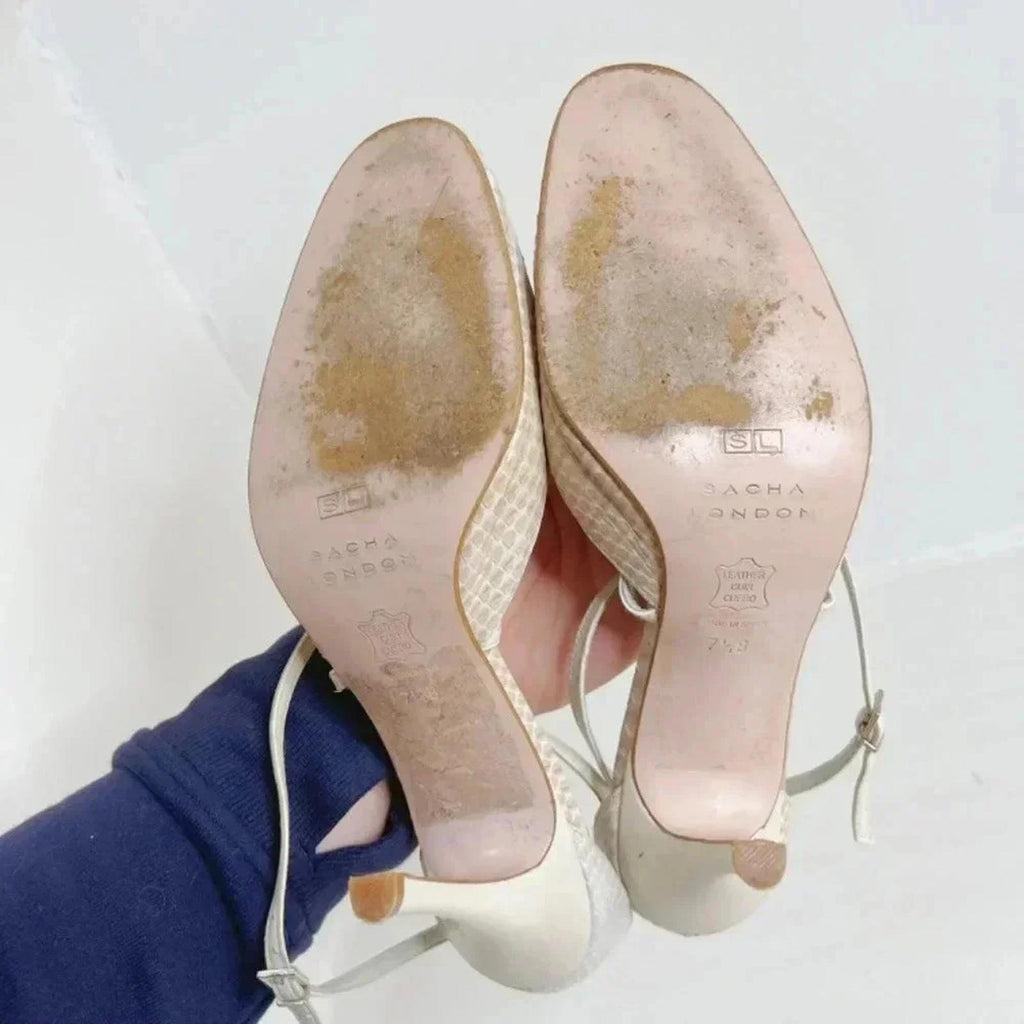 Vintage Sacha London Snakeskin Lace Up Heels Size 7.5