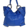 RARE y2k Vintage Kooba Royal Blue Leather Shoulder Bag Handbag Silver Accents