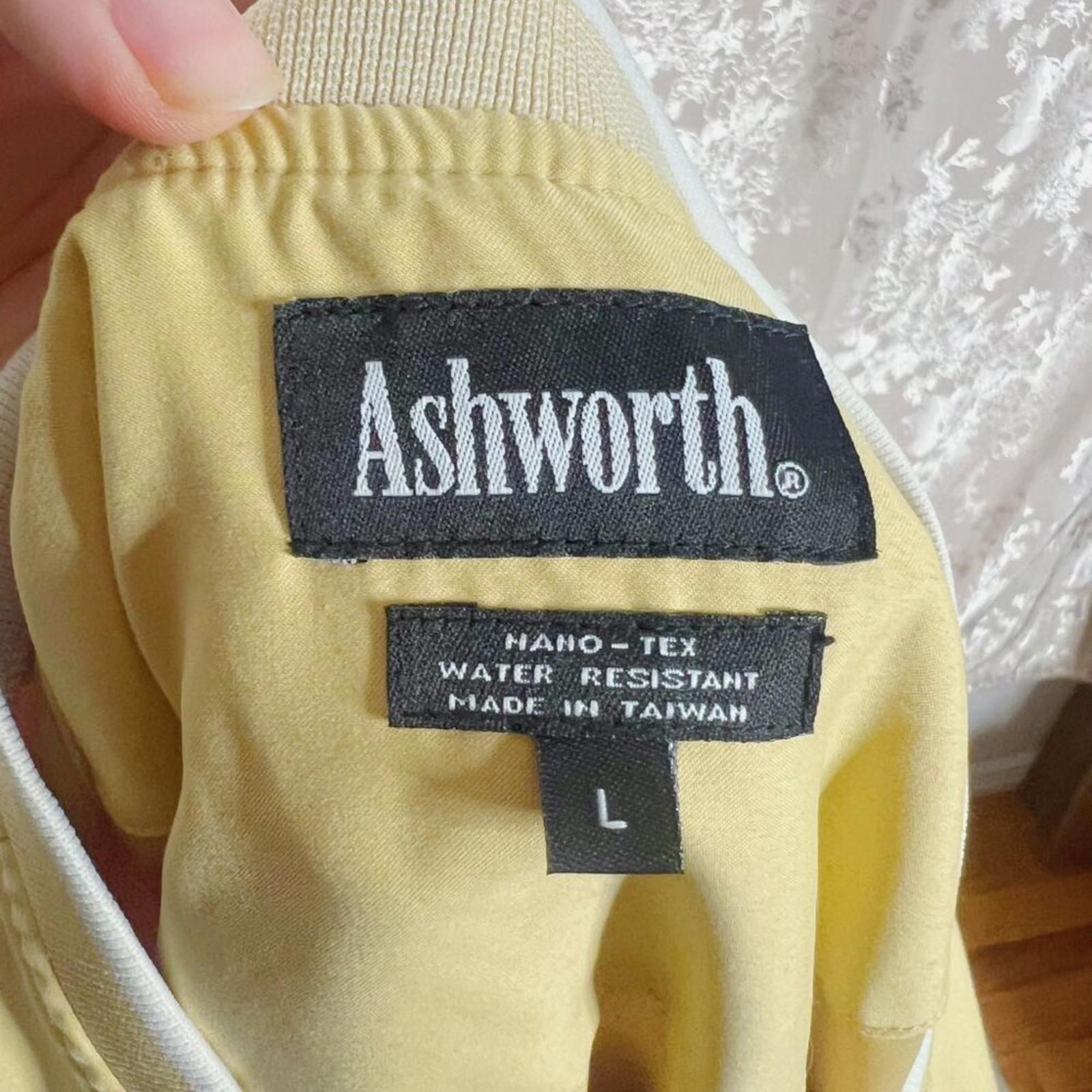Vintage 1990s Ashworth Men's Golf Shirt Golf Jacket Yellow Blokecore Size L