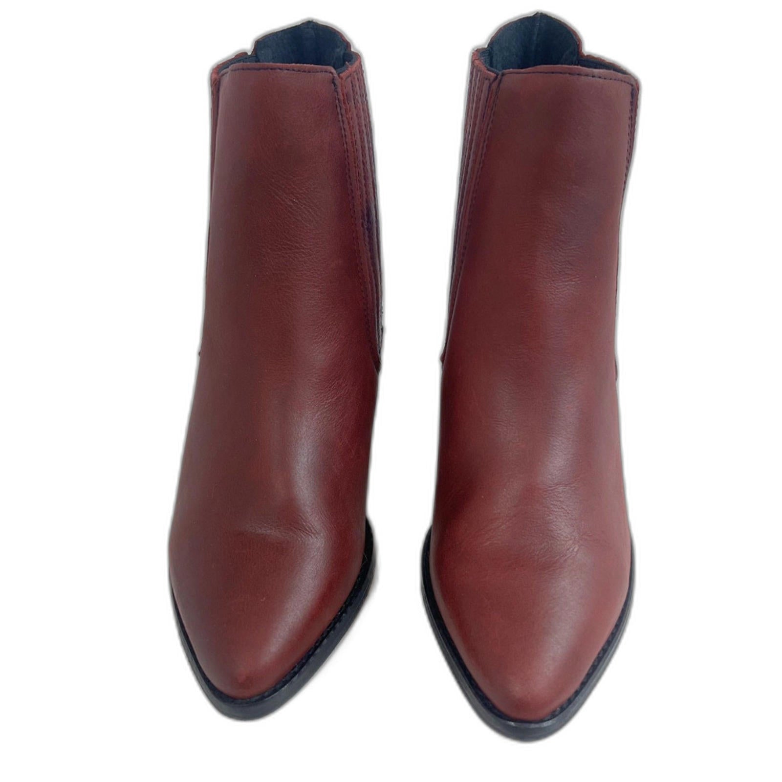 Musse & Cloud Red Leather Pointed Toe Ankle Boot Chelsea Western Size 7 7.5