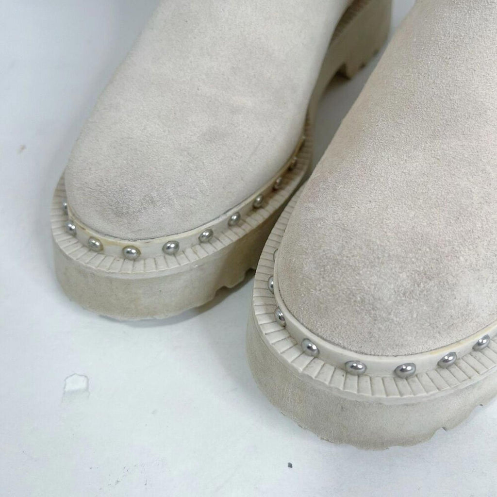 Vince Camuto Meenday Women's Chelsea Boot Lug Sole Cream Suede Size 9