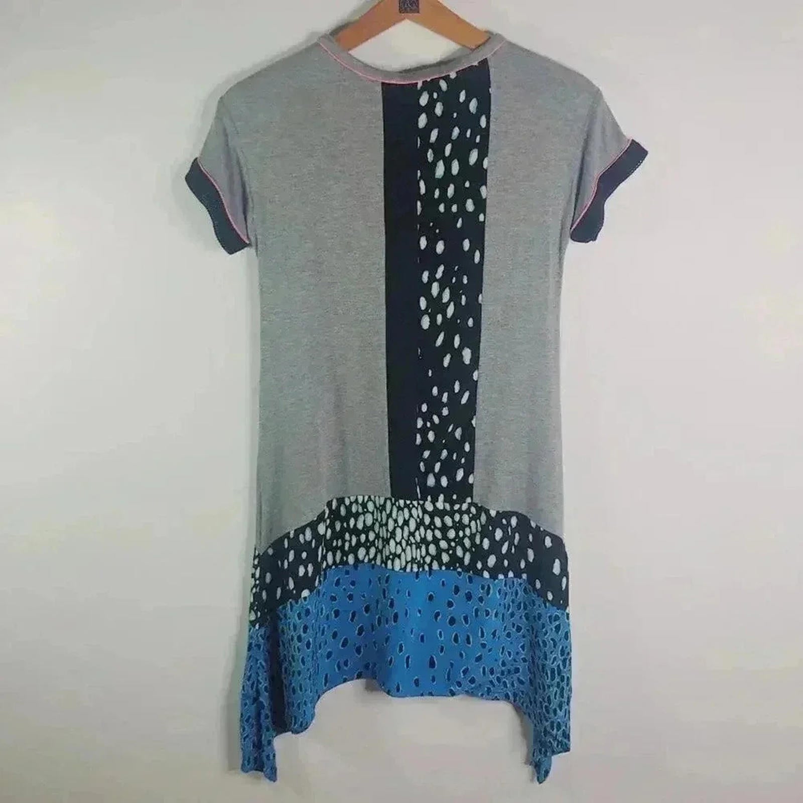 Elizabeth and James Blocked Patterned T Shirt Dress Women's Size XS
