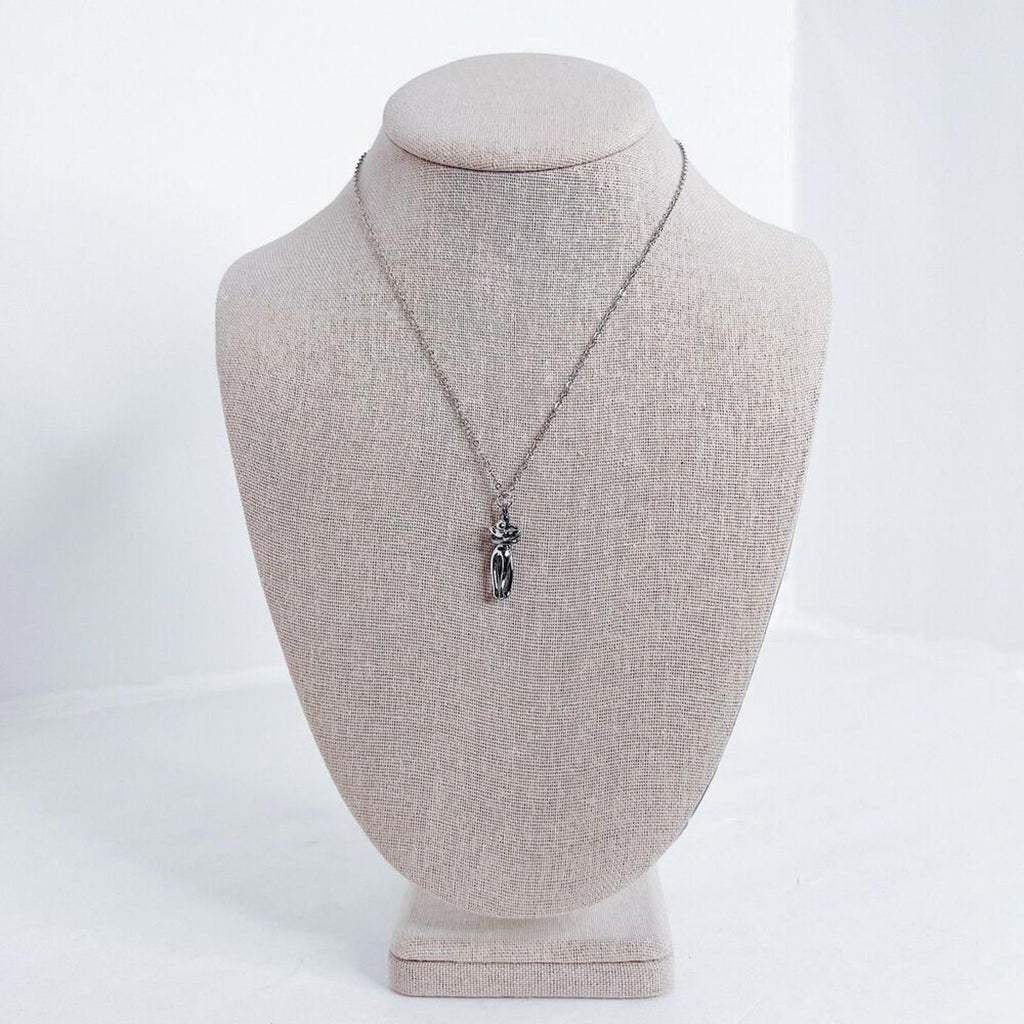 Couple Hugging Necklace Silver Romantic Gift Valentine's Day Anniversary