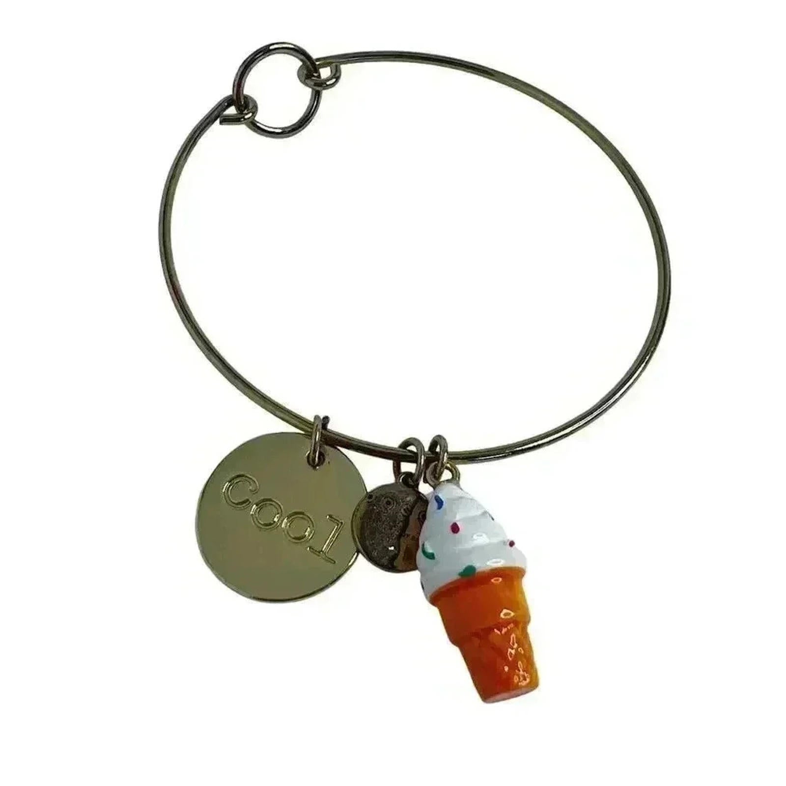 Dylan's Candy Bar Brass Bracelet With Ice Cream Charm Summer