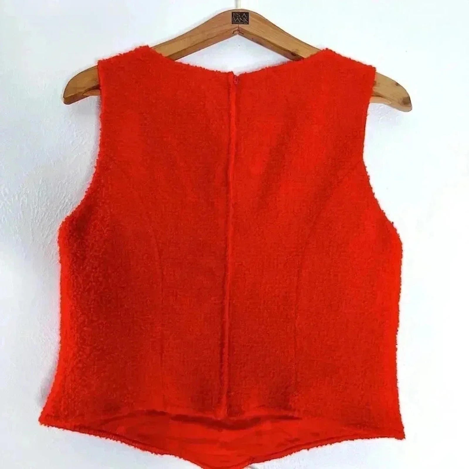 Vintage Si You Wool Orange Skirt Set Women's Size 10
