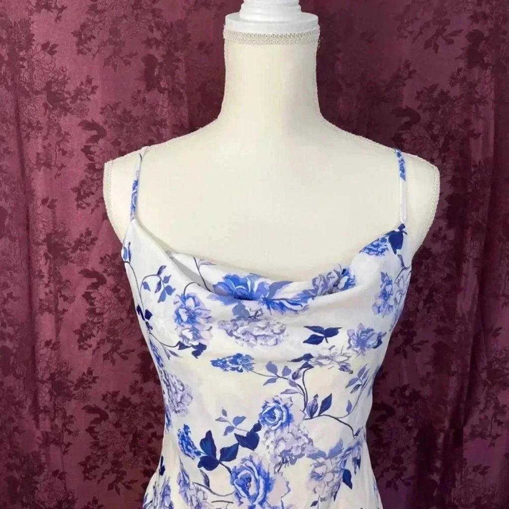 NWT UO Purple Floral Cowl Neck Mini Dress Size M