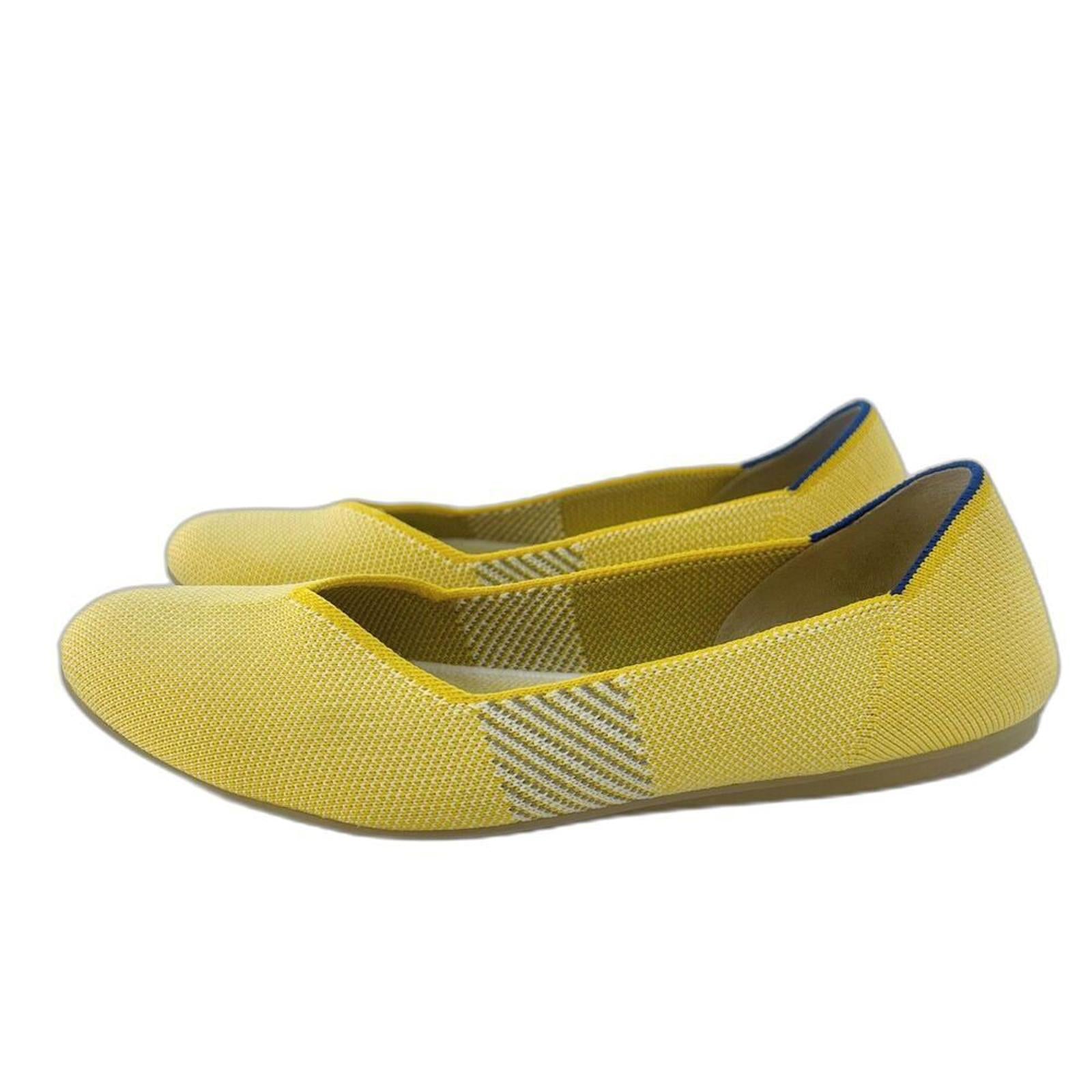 Rothy's RARE Limited Edition Yellow Lemon Tread Lightly Ballet Flats Size 9
