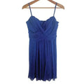 Bisou Bisou Blue Chiffon Flowy Mini Dress Formal Prom Cocktail Women's Size 12