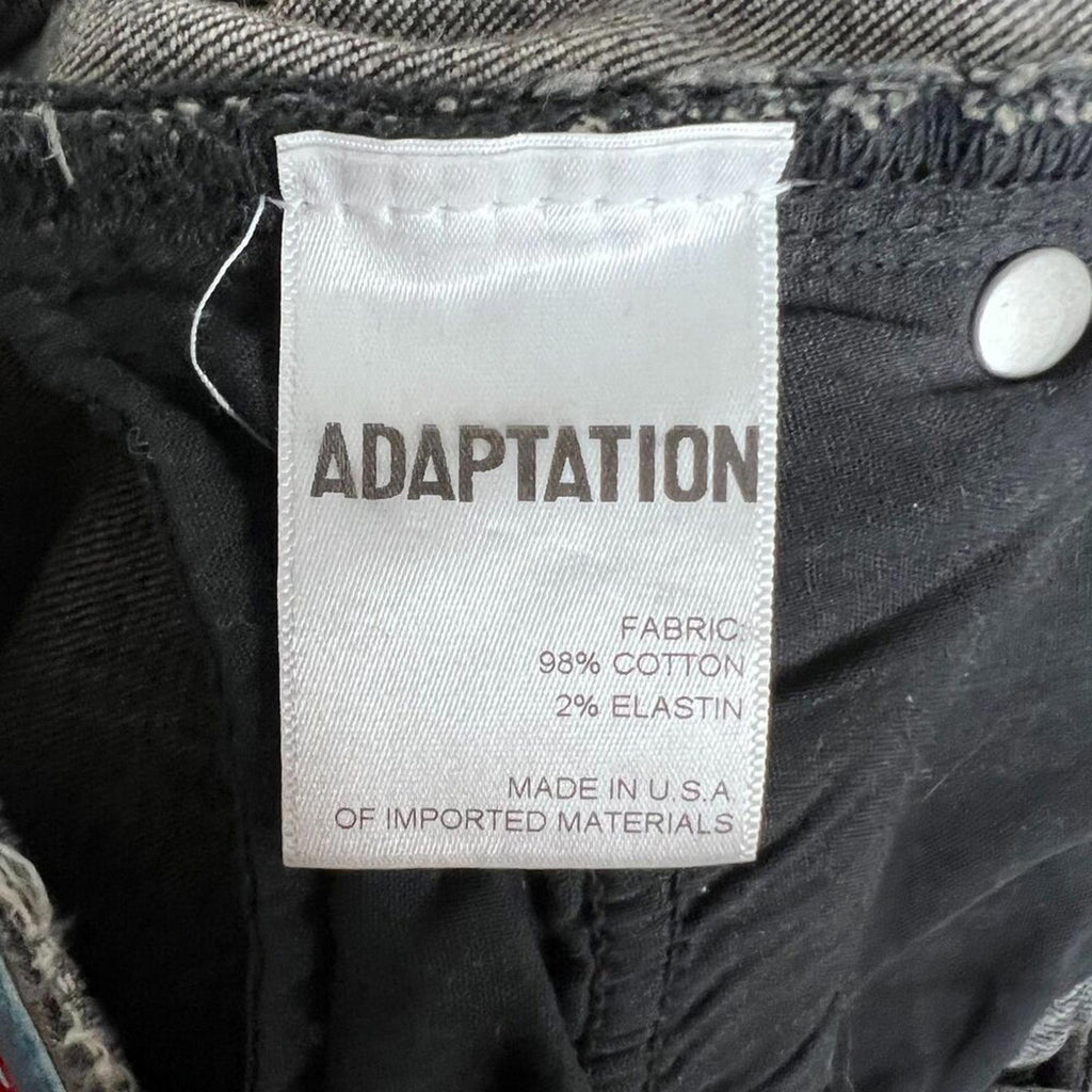 Adaptation Dark Grey Charcoal Jeans High Rise Distressed Flared Denim Grunge