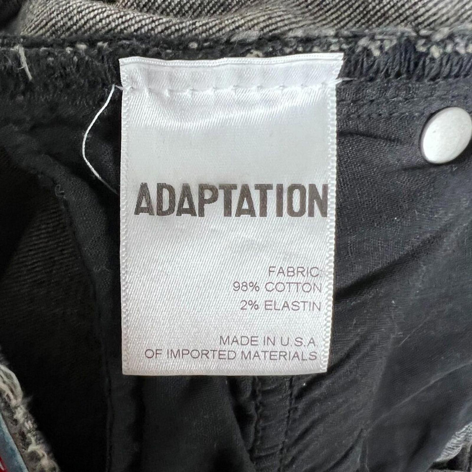 Adaptation Dark Grey Charcoal Jeans High Rise Distressed Flared Denim Grunge