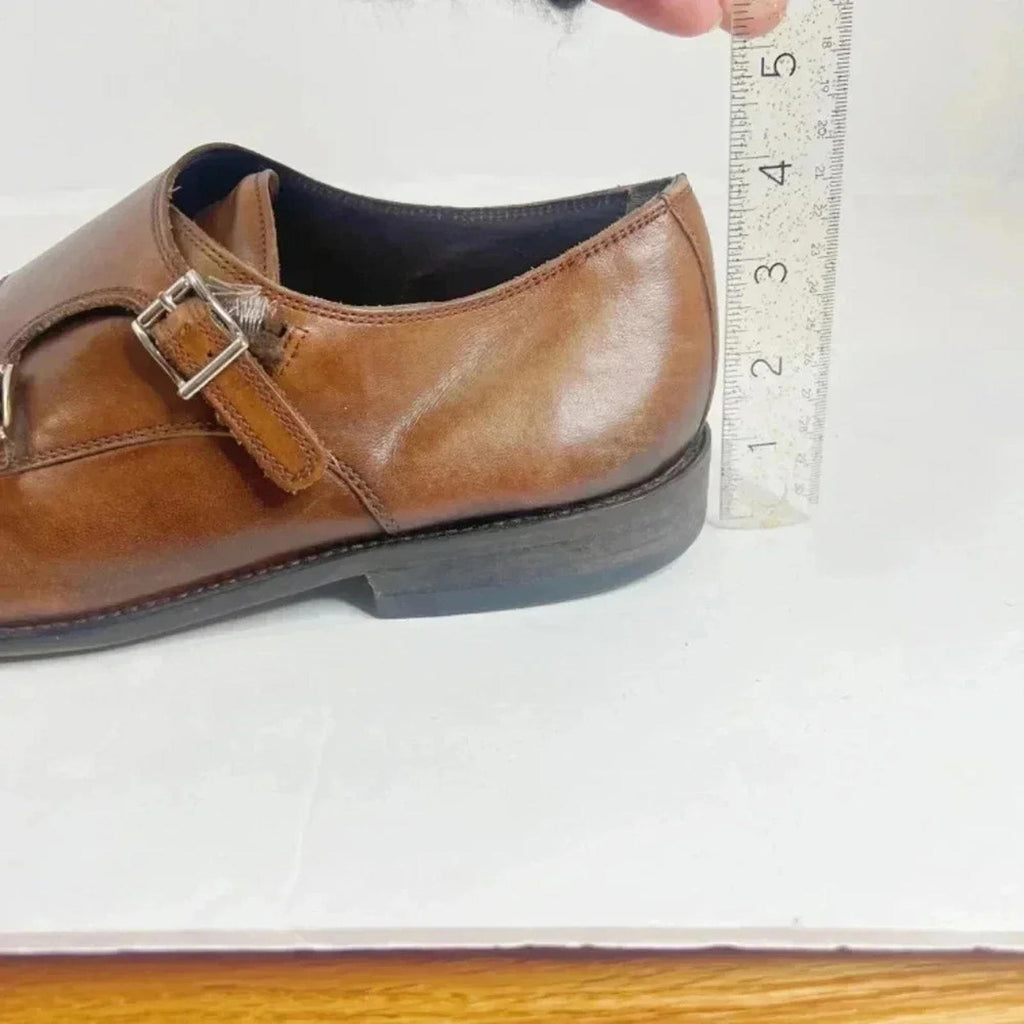 Florsheim Men's Brown Leather Montinaro Double Monk Dress Shoes Size 12