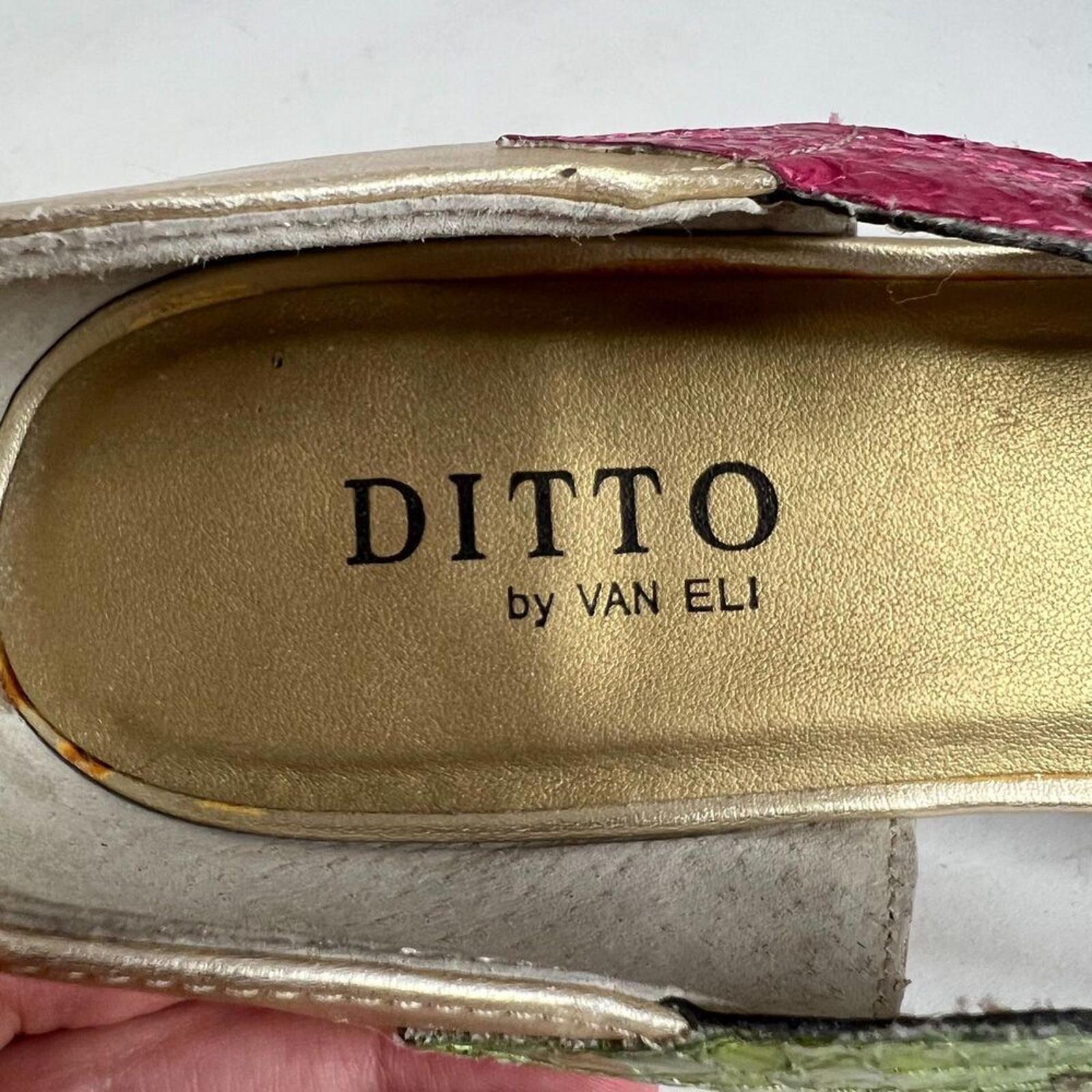 y2k Vintage Ditto by Van Eli Colorful Multicolored Flats Ibiza Vacation Size 9