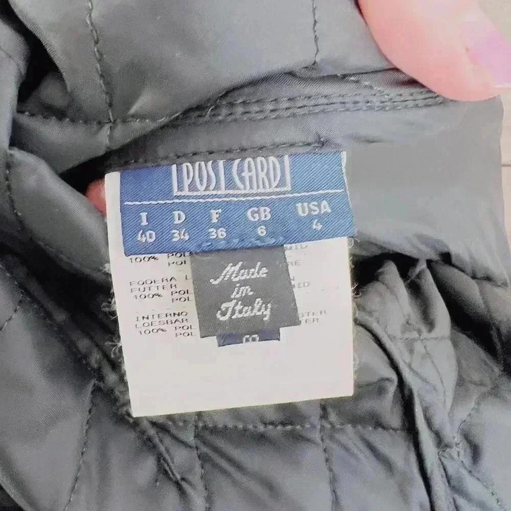 Postcard Black Winter Jacket With Hood Ski Snowboard Jacket Coat Size 4