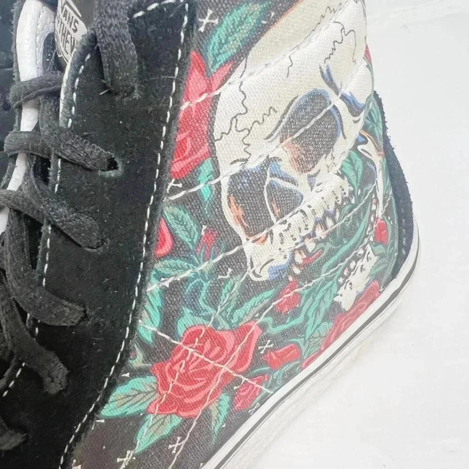 Vans Sk8-Hi Rose Skulls High Top Sneakers Men's Size 6.5